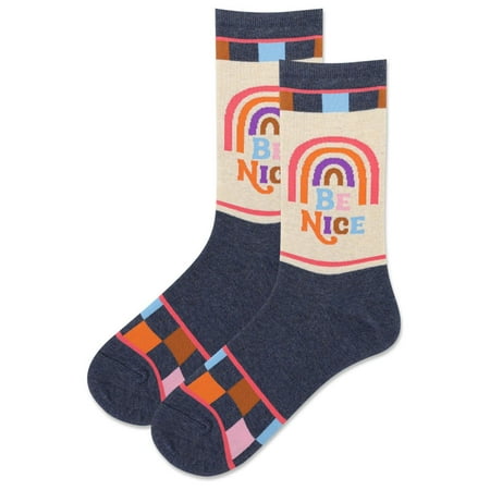 

HotSox Women s Be Nice Socks 1 Pair Denim Heather Women s 9-11 Shoe