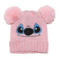 thumbnail image 1 of Gorro de punto Stitch para niños y niñas, bonito, informal, cálido, para invierno, con dibujos de Disney, para clima frío, talla M (56-58 cm), color azul pavo real y rosa., 1 of 4