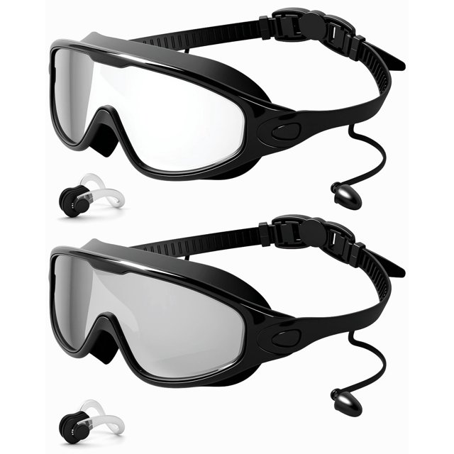 Pack de 2 gafas de natación Rantizon, visión amplia, antivaho, UV, para adultos