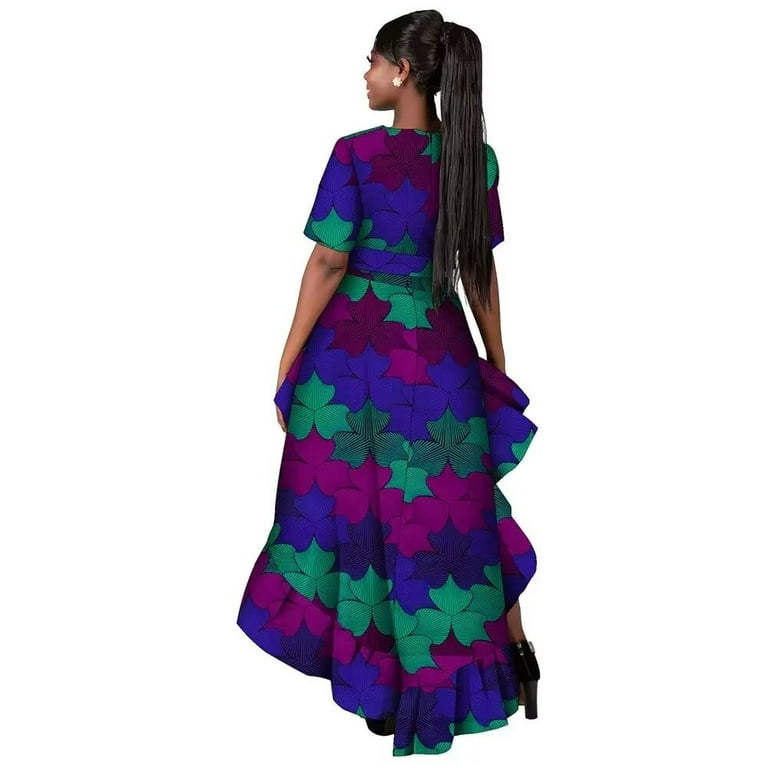 open lace back dress African Print Party Dresses – TJ African Print Dresses