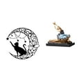 thumbnail image 6 of Dualoai Elegant Cat Ballerina Metal Wall Art Sculpture Black Cat Moon Decor with Ballet Dancer Ornament Figure for Cat Lover and Ballerina Girls Gift, 6 of 8