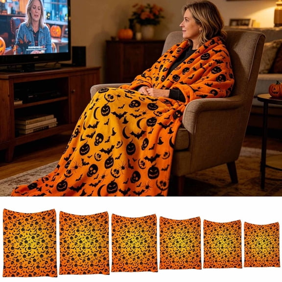 Halloween Blanket Soft Flannel Throw Blanket Halloween Decorations Cozy Warm Decorative Fleece Blanket for Couch Sofa Bedroom Office All Season Fall Decor by Dmuso