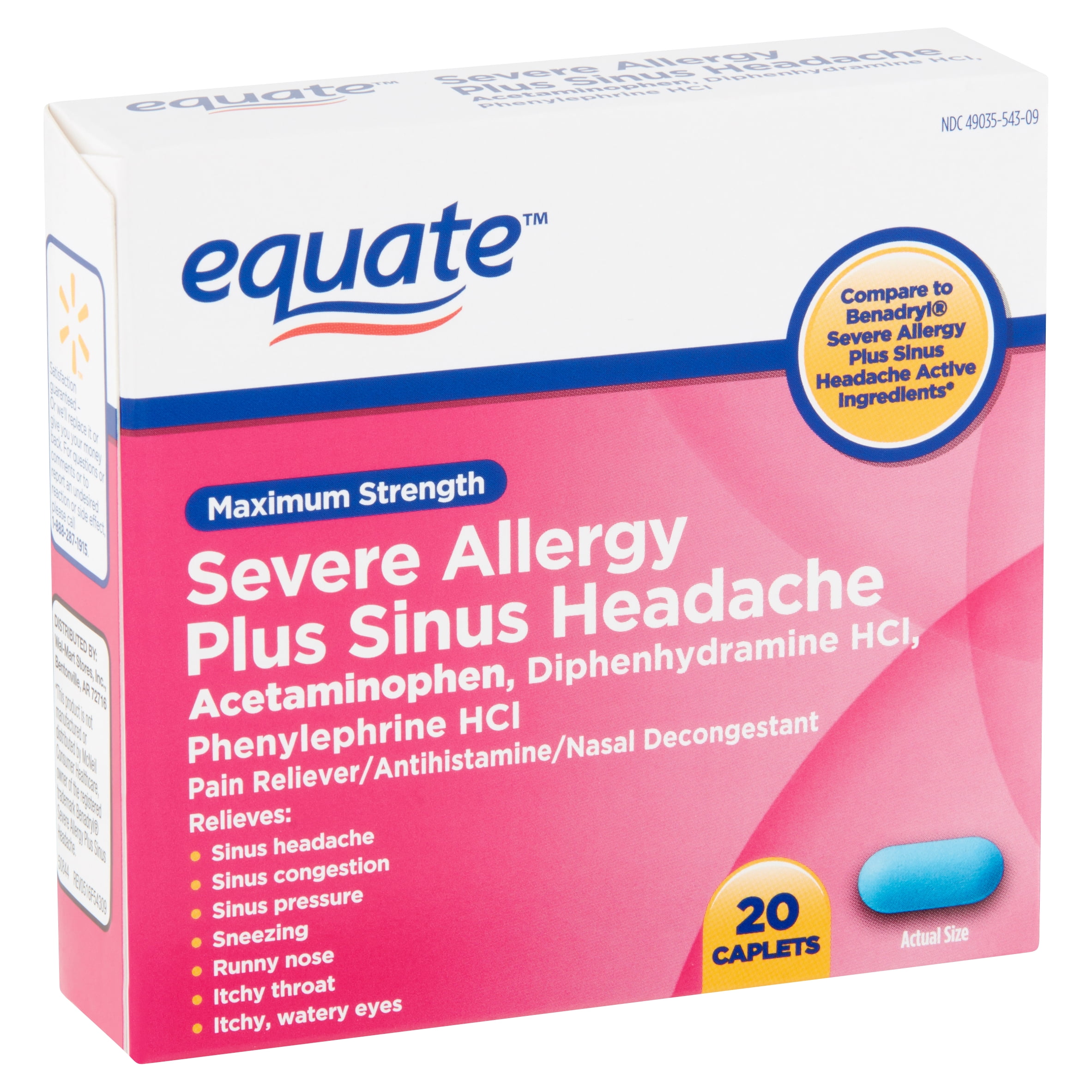 Equate Severe Allergy Plus Sinus Headache Caplets Ct Walmart Com Walmart Com Equate Severe Allergy Plus Sinus Headache Caplets Ct Walmart Com Walmart Com