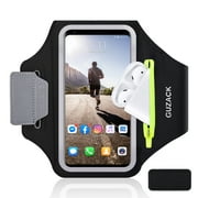 HAISSKY Phone Armband with Pocket Running Armband for iPhone & Galaxy , Sports Phone Holder & Zipper Airpods Slot Car Key Holder for 6.9 inch PhoneGreen