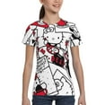 thumbnail image 5 of Hello Kitty T Shirts For Girls Boys, 3d Print Cartoon Graphics T Shirt, Youth Crewneck T-Shirt, Unisex Short Sleeve Top Tees Age 4-16 Years, 5 of 7