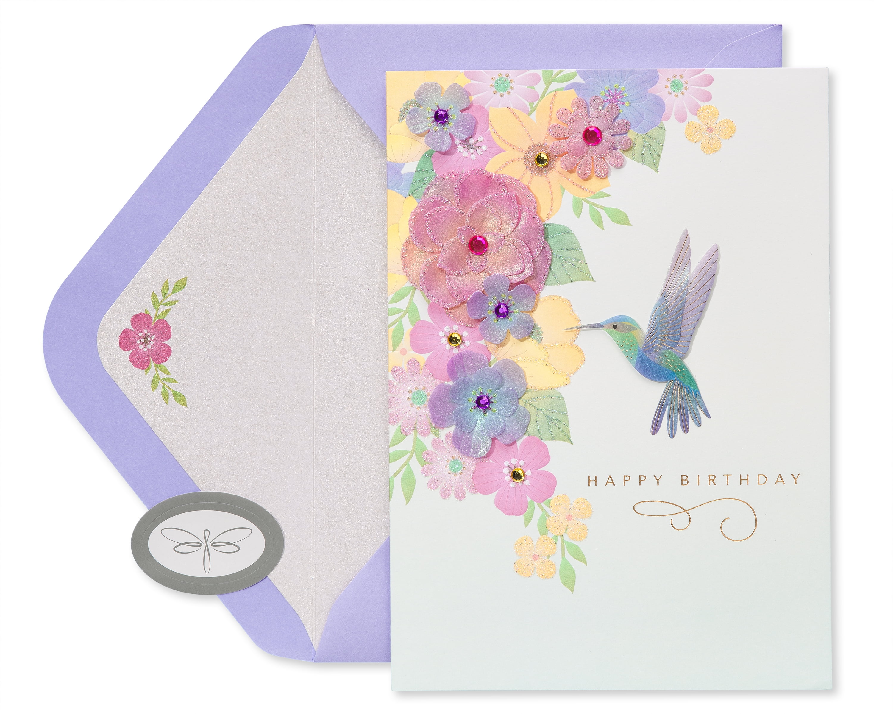 Papersong Premium Birthday Card (Hummingbird)