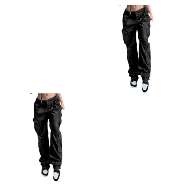 Guardurnaity Pantalones de mujer de primavera con bolsillos Fiesta Senderismo Camping Niñas Estilo casual Jeans Señoras Pantalones de pierna ancha Type8 NO8