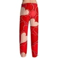 thumbnail image 6 of Fgvctg Valentine's Day Pajama Pants Mens Fashion Sleepwear Wide Leg Pajamas Heart Graphic High Waisted Pjs Pant Stretch Spring Fall Drawstring Lounge Pants with Pockets Hot Pink S, 6 of 6