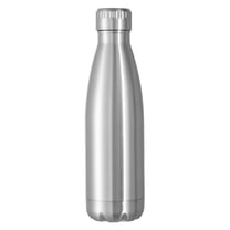Insulated Water Bottle 17oz, Stainless Steel Vacuum Flask with Leak Proof Lid, Hot and Cold Retention for 12H/24H, Durable BPA Free for Outdoor Sports Travel Office, Silver