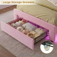 thumbnail image 4 of Afuhokles Twin Size Bed Frame with LED Lights and 2 Drawers, Upholstered Platform Bed, Pink, 4 of 8