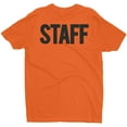 thumbnail image 2 of NYC Factory Men's Staff T-Shirt Front Back Print Tee Event Uniform Screen Printed Tshirt Safety Orange, XL, 2 of 4