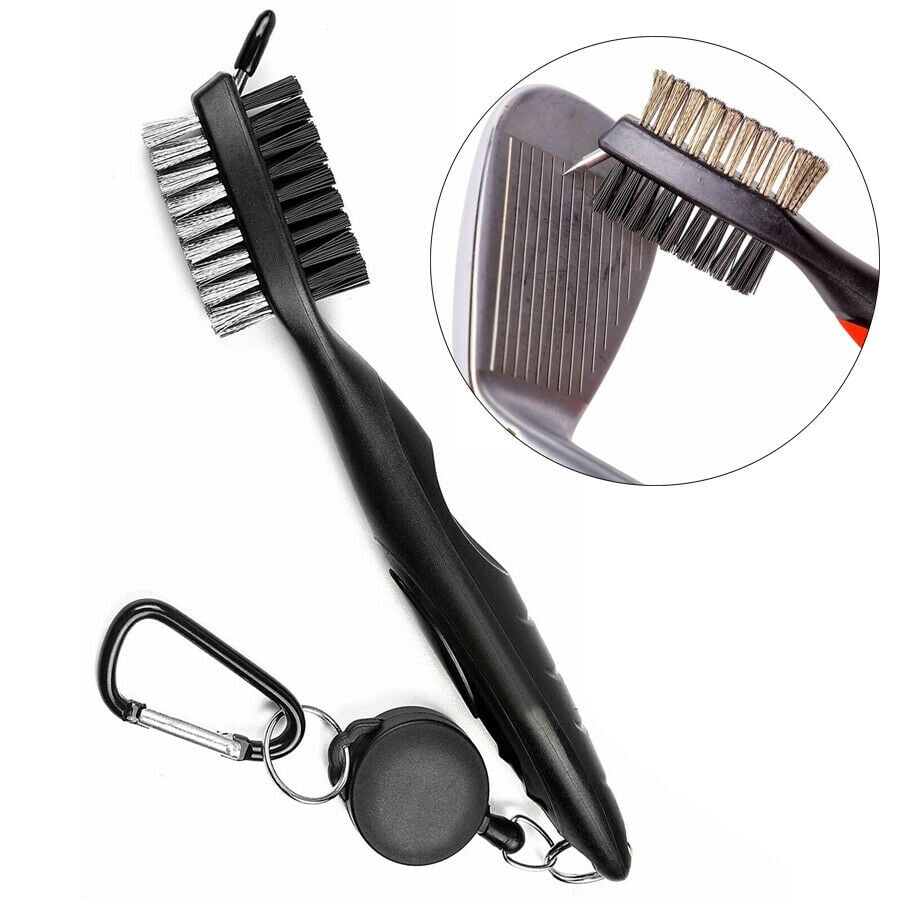 Golf Brushes - Golf Club Cleaning Brush 2 Sided Retractable Tool Club Cleaner ( Black ) - Walmart.com