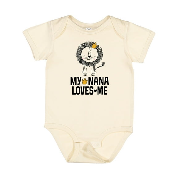 Inktastic My Nana Loves Me Grandson Lion Boys Baby Bodysuit