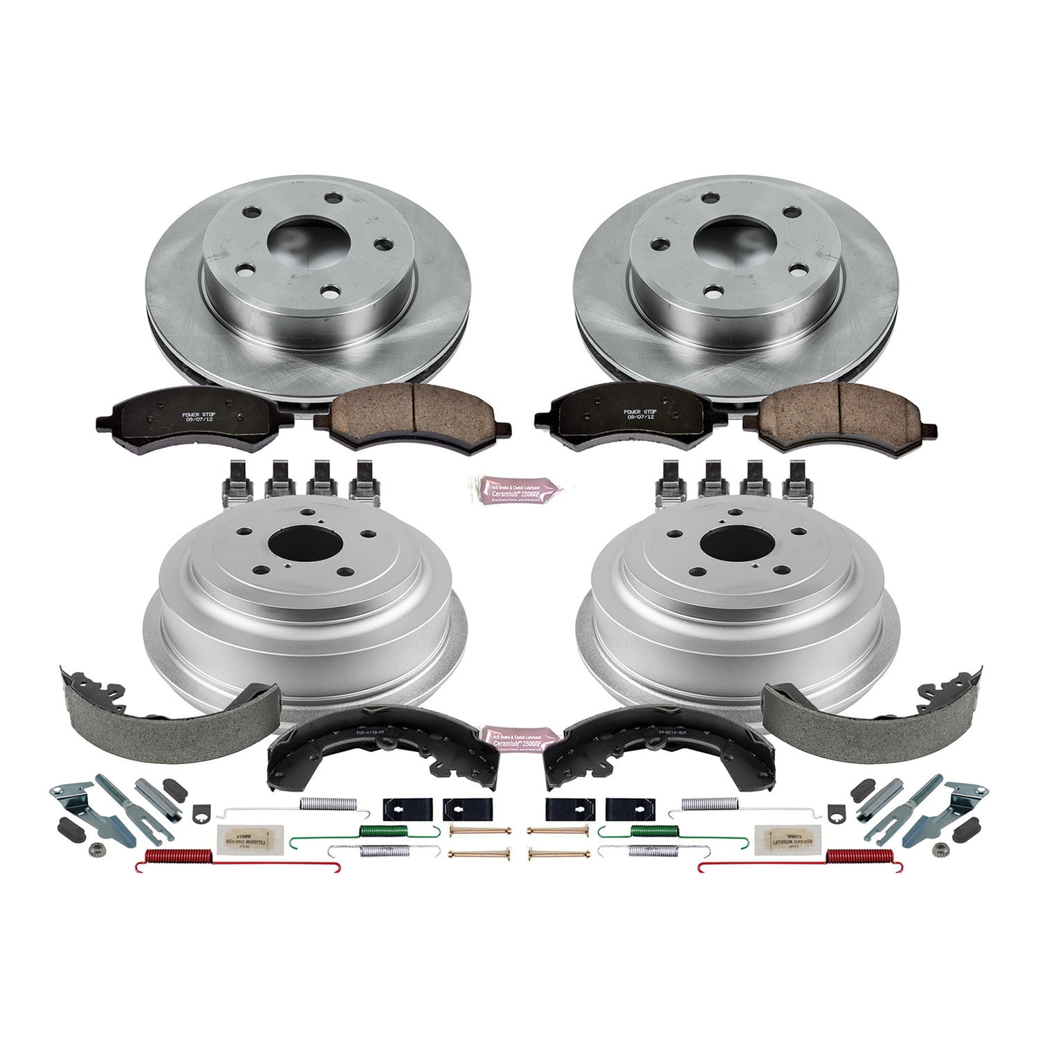 Power Stop Front and Rear Stock Replacement Drum and Shoe Kit KOE15254DK
