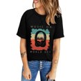 thumbnail image 3 of ABPHQTO Camiseta raglán estampada negra de MUSICON WORLD OFF para mujer, 3 of 5