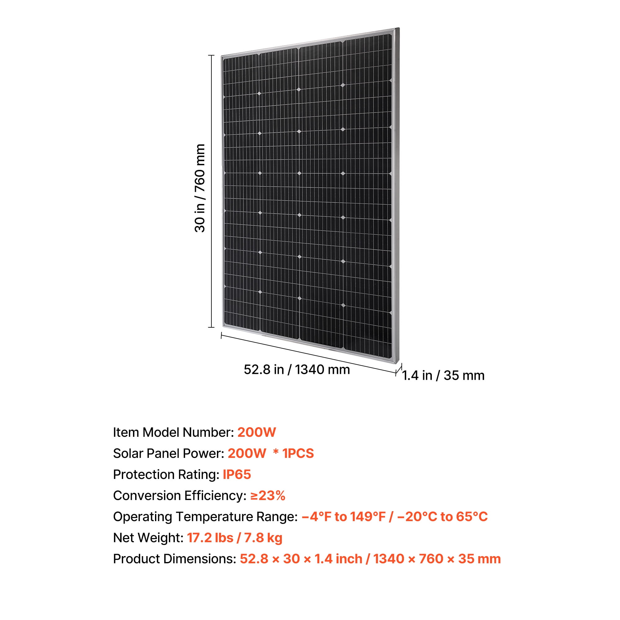 KFFKFF Monocrystalline Solar Panel IP65