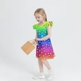 thumbnail image 6 of LNWUY Toddler Girls Fashion Star Printed Fly Sleeve Dress Summer Kids Dresses Sleeveless Round Neck Dresses Multicolor 11 Years, 6 of 6