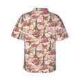 thumbnail image 3 of Daiia Rose Flowers Hawaiian Shirt for Men Gentle Cotton Regular Short Sleeve Casual-X-Large, 3 of 9