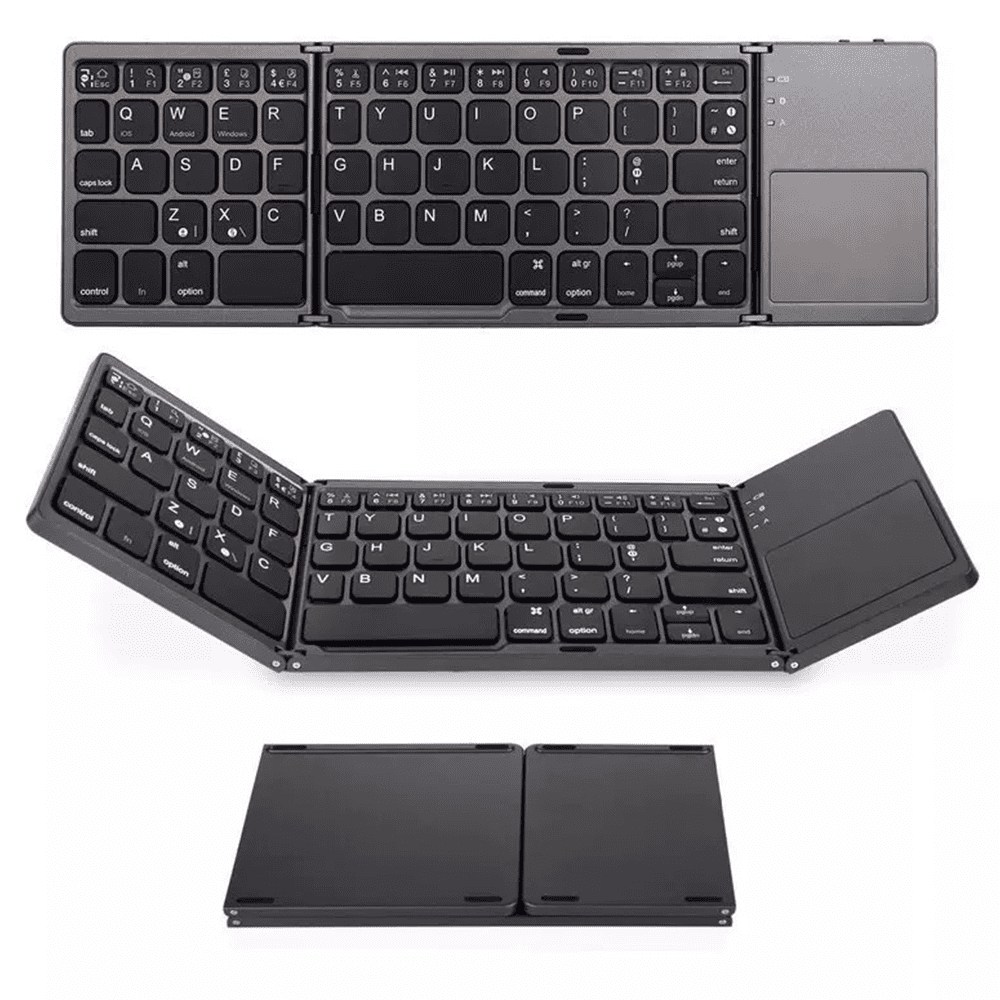 Tri Folding bluetooth Wireless Keyboard with Touchpad For Phone Tablet PC A2TD 