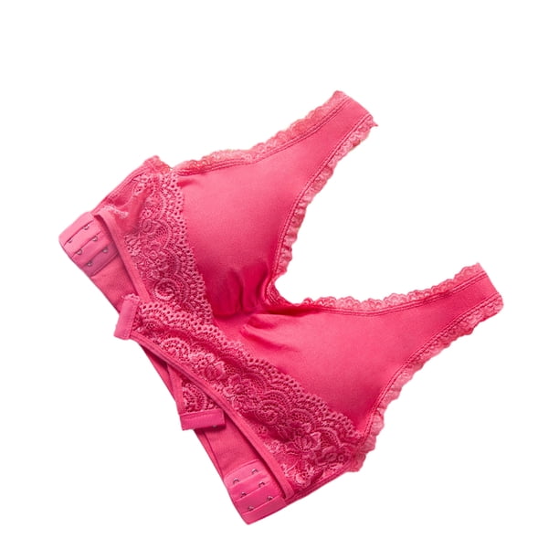 Sonducket Bralette de poliéster y transpirable para mujer, ropa interior cómoda durante todo el día, sujetadores de lencería de talla Ropa interior Melon rojo,1 m