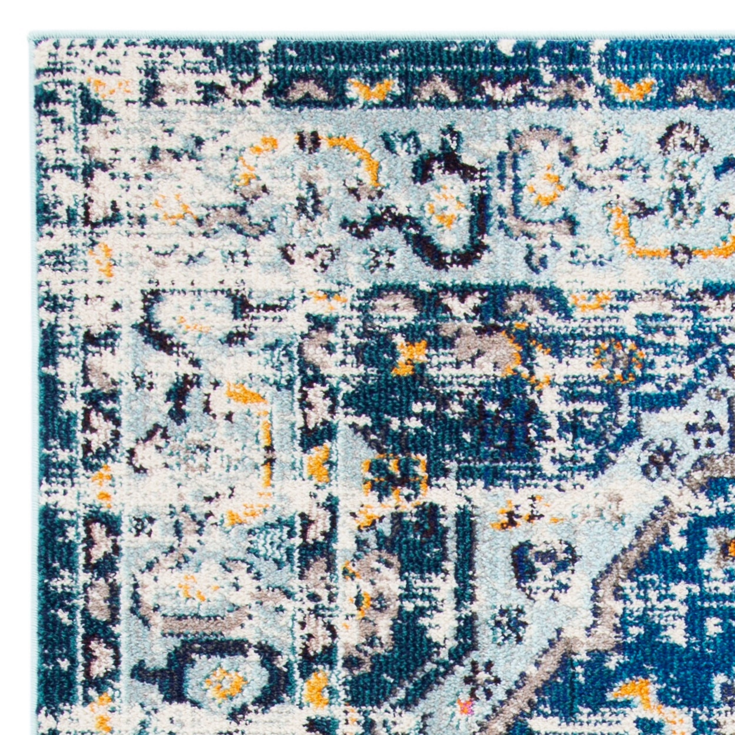 SAFAVIEH Madison Trenton Vintage Traditional Area Rug, Dark Blue/Light Blue, 6' x 9'