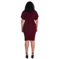 thumbnail image 6 of 24seven Comfort Apparel Plus Size Short Sleeve V Neck Twist Front Split Hem Dress, 6 of 9
