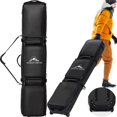 thumbnail image 1 of Bolsa de esquí con ruedas doble, acolchada e impermeable, con ruedas para viajes en avión, bolsa de esquí con ruedas para snowboard o esquís, con capacidad para botas de esquí, 1 of 8