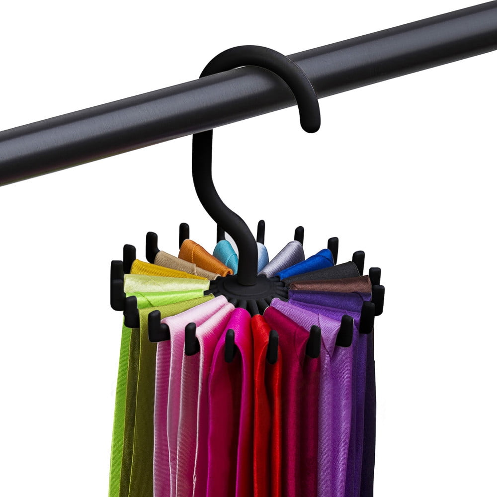 Revolving Electric Neck 30 Tie Rack Hanger Belt Organizer Hold Closet LED 