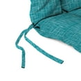 thumbnail image 3 of Jordan Manufacturing 38" x 21" Sketch Opal Teal Crosshatch Rectangular Outdoor Wrought Iron Chair Cushion with Ties and Hanger Loop, 3 of 11