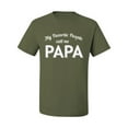 thumbnail image 2 of Wild Bobby My Favorite People Call Me PAPA Father's Day Men Graphic Tee, Military Green, Large, 2 of 5