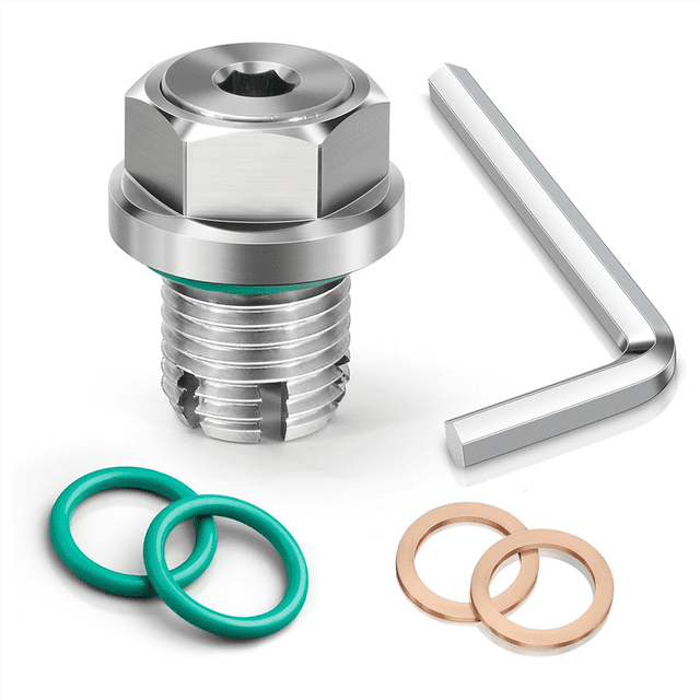 M14.1-1.5 X 15mm Oversize Piggyback Oil Drain Plug, Stainless Steel Self Tapping Oil Pan Thread Repair Kit