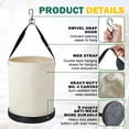 thumbnail image 5 of RULLINE Heavy Duty Canvas Tool Bucket with Plastic Base, 12" x 15", Portable Storage Box for Machinists/Woodworkers (2-Pack), 5 of 7