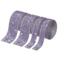 thumbnail image 1 of Unique Bargains 2 Roll 1 Yard 13.5/27mm Self Adhesive Crystal Rhinestone Ribbon for Crafts Project, Purple, 1 of 5