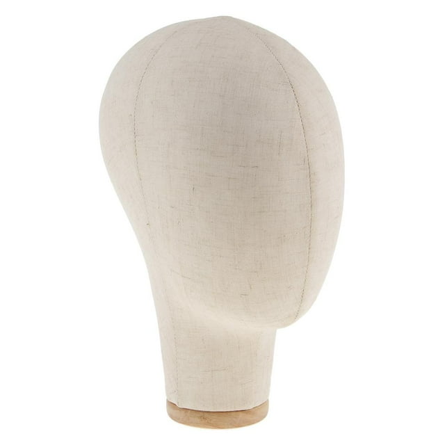 21'' Canvas Cover Head Mannequin Head Making Hat Display Styling Model Beige