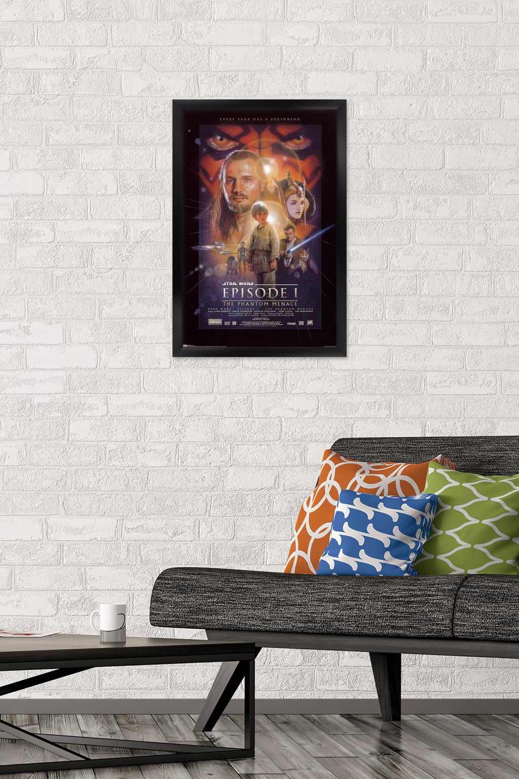 Star Wars: The Phantom Menace - One Sheet Wall Poster, 14.725" x 22.375", Framed
