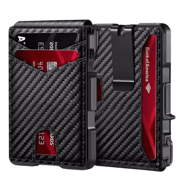 Vgucki Carbon Fiber Slim Pop-Up Wallet, Gray photo 1