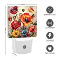 thumbnail image 2 of Square LED Night Lights Lamp with Dusk to Dawn Sensor, Colorful Flowers Oil Painting Night Light Plug Into Wall for Kids Room, Bedroom, Bathroom, Kitchen, Hallway, 2 of 4