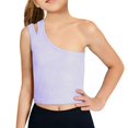 thumbnail image 2 of GiLiling Toddler Baby Girls Dance Tank Top One Shoulder Racerback Crop Shirt Sleeveless Sports Vest Summer Casual (Light Violet, 5-6 Years), 2 of 9
