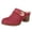 Red, variant on Modisza Chunky Heel Sandals for Women Leather Slip on Dressy Mules Shoes Closed Toe Summer Outdoor Low Block Heels Black Size 6