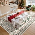 thumbnail image 3 of Moynesa 5'x7' Christmas Rug, Washable Non-Slip Area Rug, Soft Vintage Holiday Rug for Living Room, Dining Room, Bedroom Xmas Accent Carpet Indoor Christmas Decor, Beige, 3 of 12