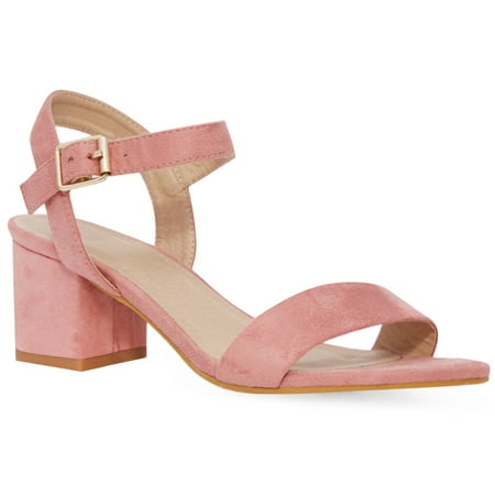 

Fashion Thirsty Womens Ladies Mid Block Heels Strappy Open Toe Shoes