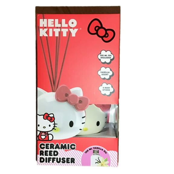 HELLO KITTY FIGURAL CERAMIC REED DIFFUSER 120ML VANILLA OIL 5 REED STICKS