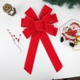 thumbnail image 4 of Décorations de Noël Nœuds Rouges Grand Nœud en Velours Filaire avec Bordure Dorée pour Couronnes Extérieures, Emballage Cadeau, Décoration d'Arbre, Extérieur, 4 of 5