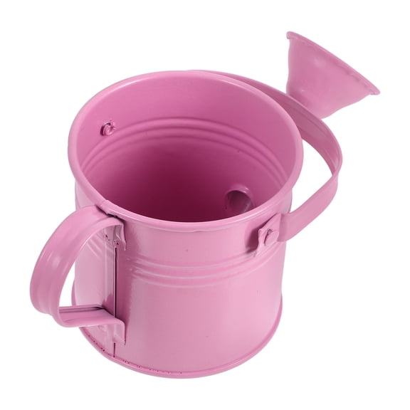 Beaupretty Compact Pink Metal Watering Can for Plants with Built-in Handle and Aesthetic Appeal