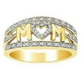 thumbnail image 2 of Walbest Silver Ring MOM Letter Exquisite Rhinestone Mummy Band Ring for Mother, 2 of 7