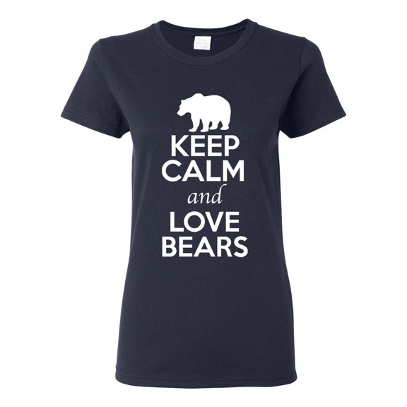 Ladies Keep Calm And Love Bears Panda Animal Lover T-Shirt Tee