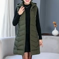 thumbnail image 7 of WILLBEST Jackets for Women Women's Long Winter Zipper Coat Vest with Hood Sleeveless Warm Down Coat with Pockets Quilted Vest Down Jacket Quilted Outdoor Jacket, 7 of 7
