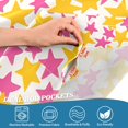 thumbnail image 4 of Yayeee Kitchen Valance Rod Pocket 54" x 18" Living Room Window Curtain, Yellow Stars Pattern, 4 of 6
