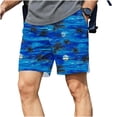thumbnail image 3 of Yertdoel Beach Shorts for Men Fashion Hawaiian Print Swim Trunks Drawstring Slits with Pockets Outdoor UV Protective Summer Lightweight Casual Comfy Shorts, 3 of 7