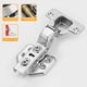 thumbnail image 2 of 4pcs Inset Cabinet Hinge Frameless Concealed Door Hinges Soft Closing Four-Hole Mounting Plate Finish（2 Pairs）, 2 of 5